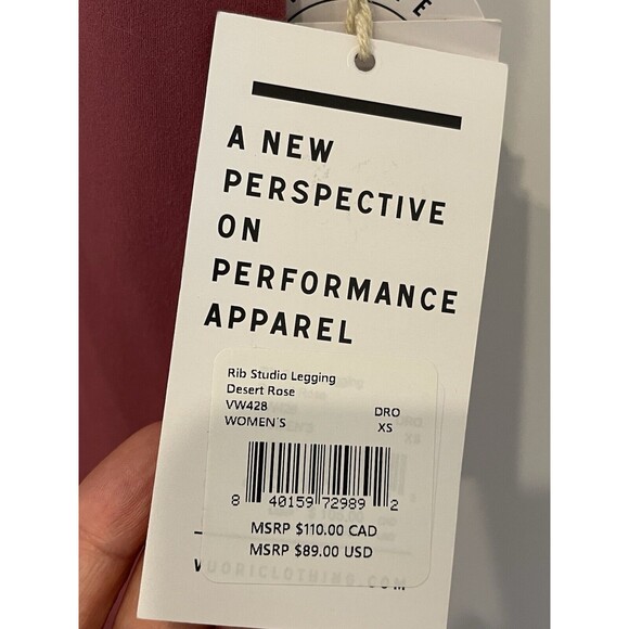 NWT Vuori Women Rib Studio Legging Studio Series Size XS Desert Rose MSRP $89 - Picture 5 of 7